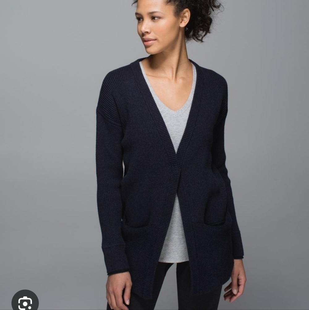 Lululemon We Like To CardiHeathered Naval Blue / Naval Blue Sz 10